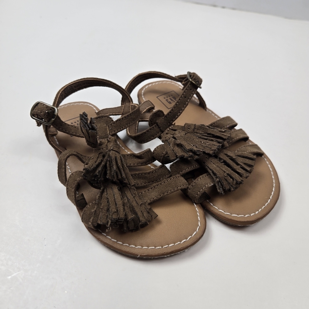 Baby Gap Brown Kids Sandals with Faux Suede Tassels Size 8